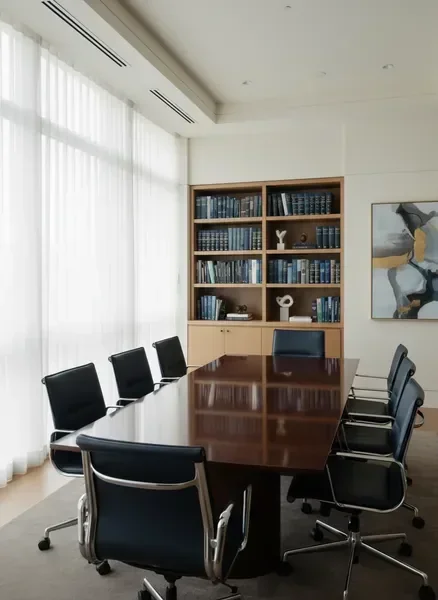 חדר ישיבות אלגנטי במשרד עורכי הדין איתי חשאי